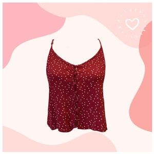 Flowy red floral blouse